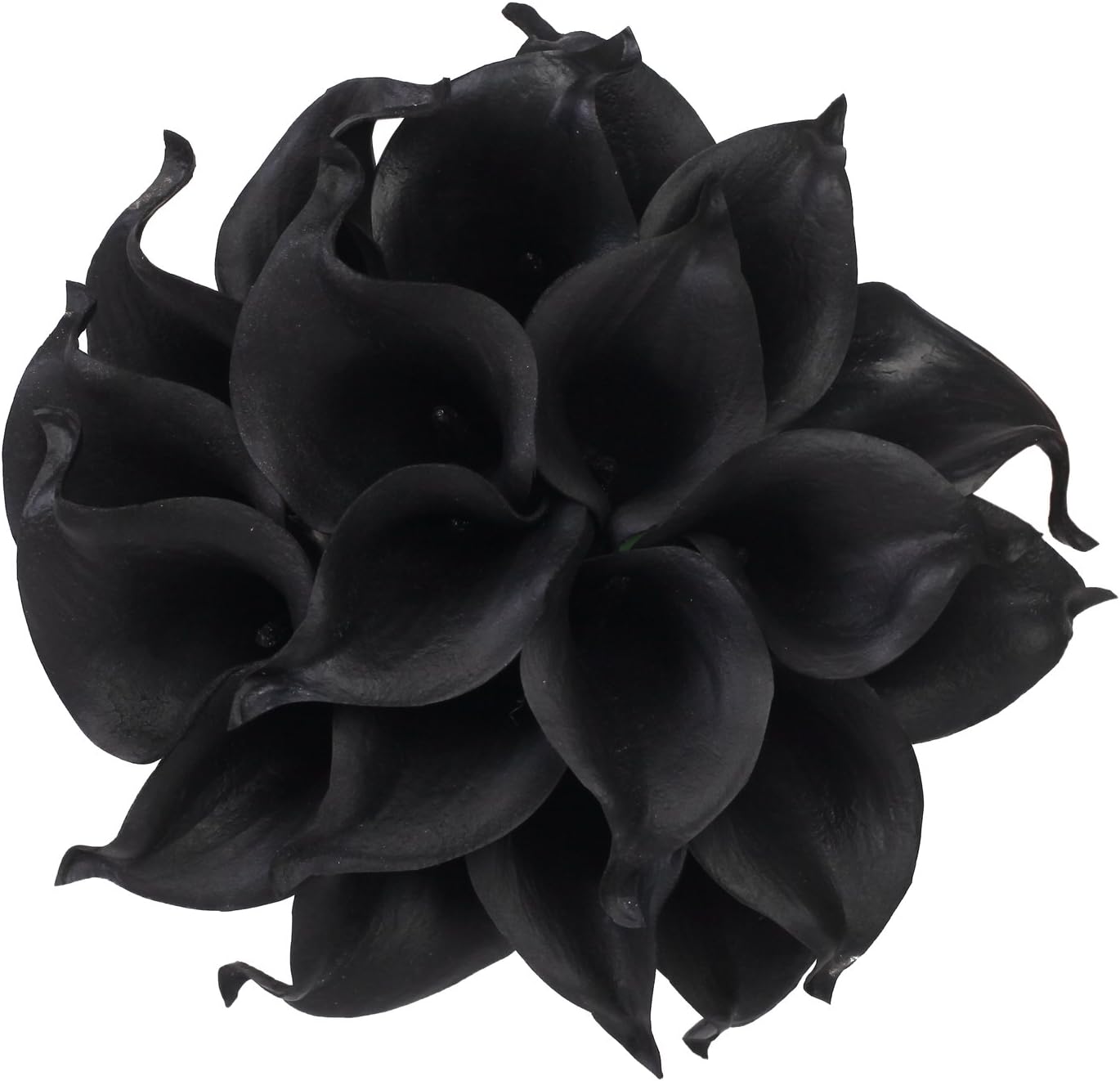 Houda Calla Lily Bridal Wedding Artificial Fake Flowers Party Decor Bouquet PU Real Touch Flower 10PCS (Black 10pcs)