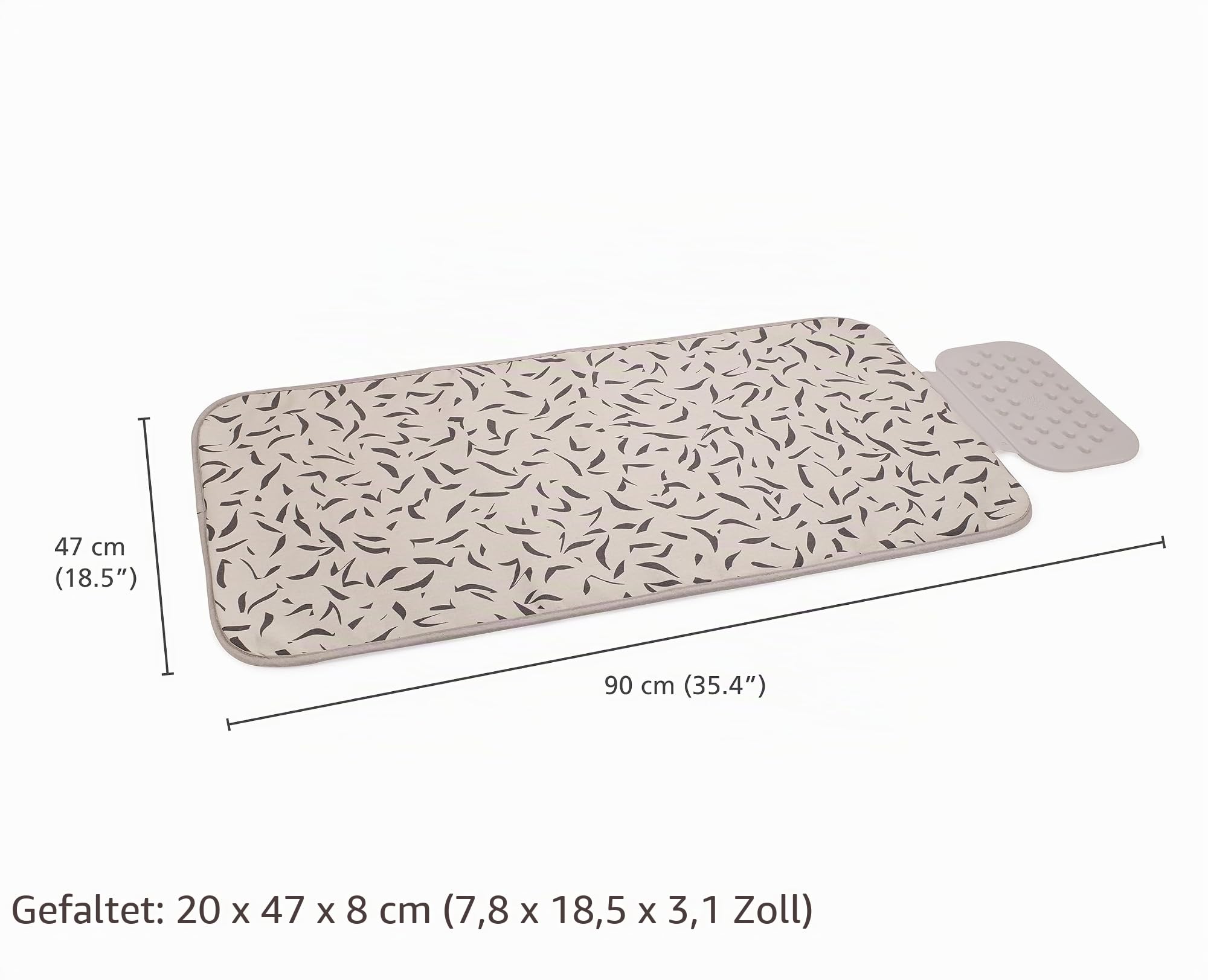 Joseph Joseph Swift Faltbare Bügelmatte, Silikon-Ablage für Bügeleisen, Hitze-/Dampfbeständig, Rutschfest, Aufhängeschlaufe, Kompakte Aufbewahrung, 90x47 cm, Ecru Scatter