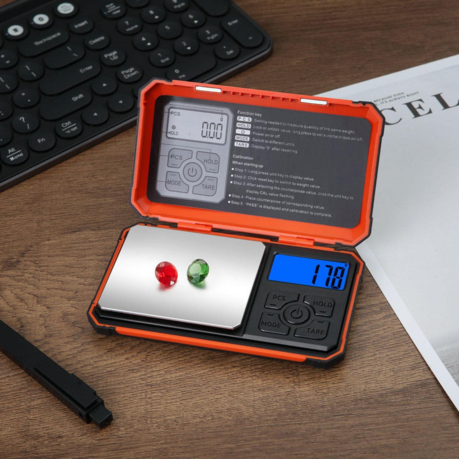 LICHTS Portable Digital Pocket Scale Mini Jewellery Scale High Accuracy 100g 0.01g-image-22
