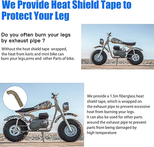 Miniatura 23 de YOXUFA Tubo de escape 212 compatible con Predator 196cc 224cc 6.5hp Coleman CT200U CT200U-EX BT200X KT196 Baja Warrior Massimo MB200 Mini Bike Go