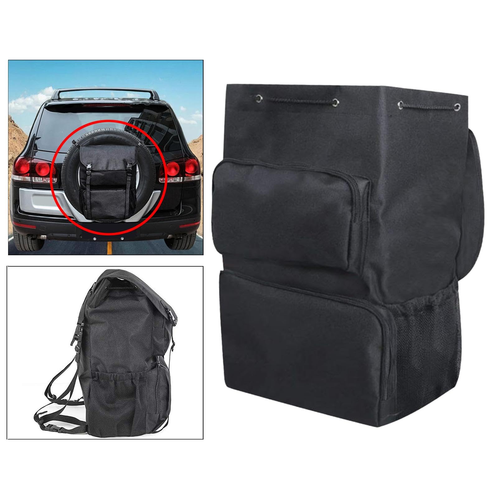 Sac à Dos Poubelle pour Roue de Secours, Robuste et Multifonctionnel