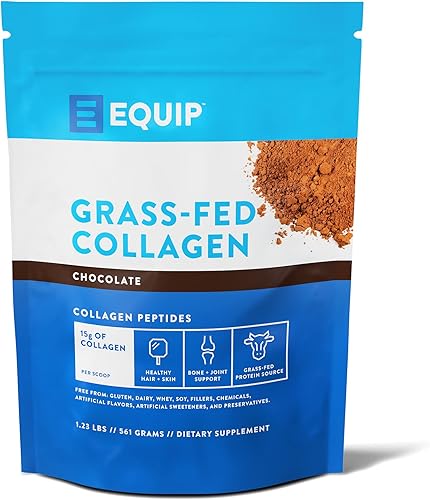 Equip Foods Polvo de colágeno alimentado con pasto  Péptidos de colágeno bovino 100% hidrolizados con aminoácidos  Colágeno de carne de res para