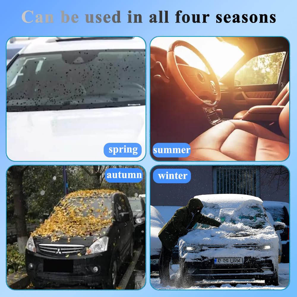 Anyingkai Couverture Pare-Brise Voiture,Protection Pare Brise Hiver,Bâche Pare Brise Protection Magnétique,Bache Voiture Anti Givre Repliable,pour et Neige, Soleil, Poussière