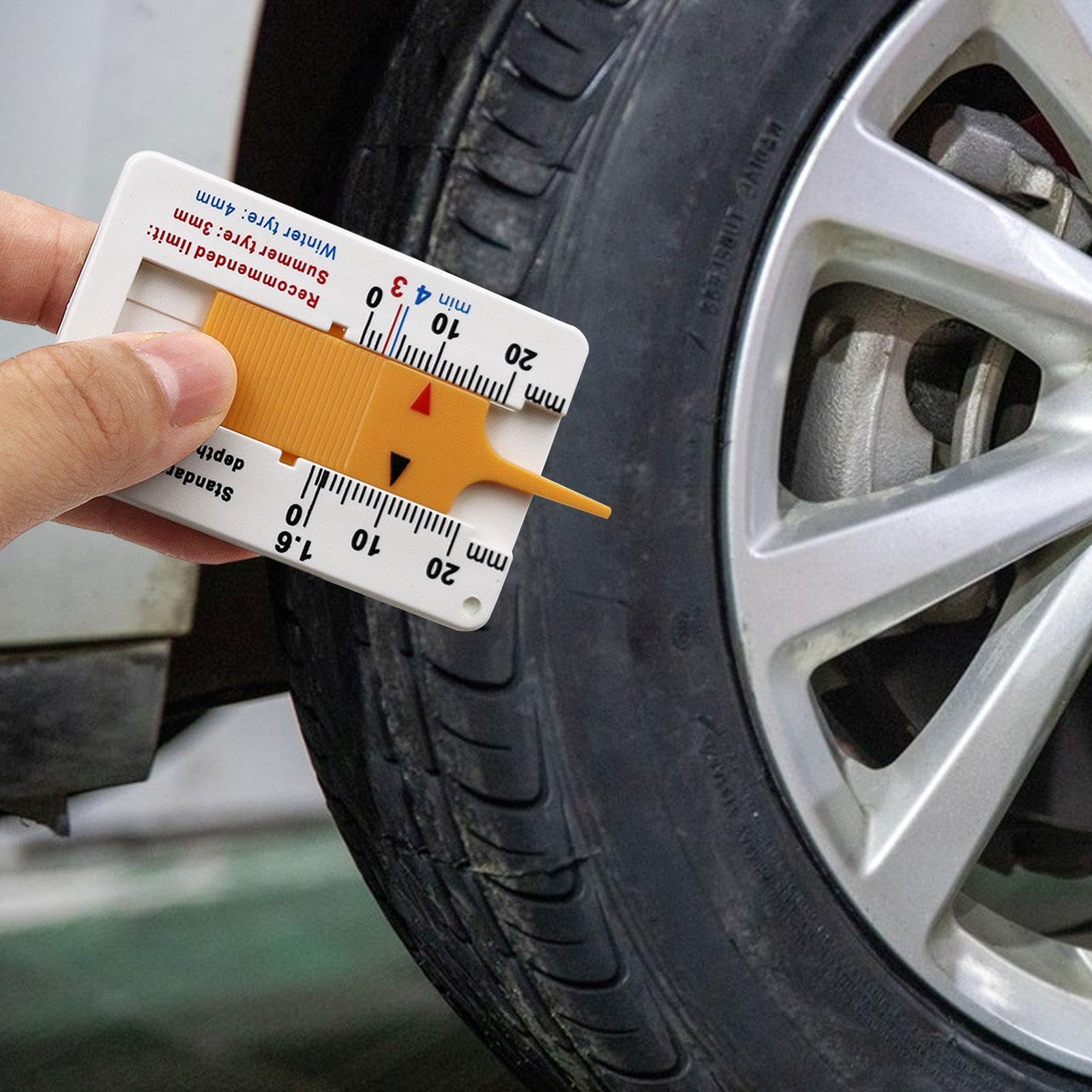 Tester per pneumatici per auto – Strumento per misurare la profondità del profilo degli pneumatici | Misuratore di profilo degli pneumatici per auto, tester digitale della profondità del battistrada