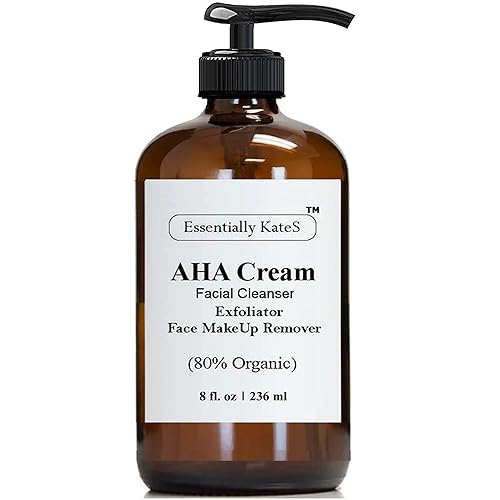 Essentially KateS AHA Cream - Limpiador facial exfoliante para eliminar maquillaje facial