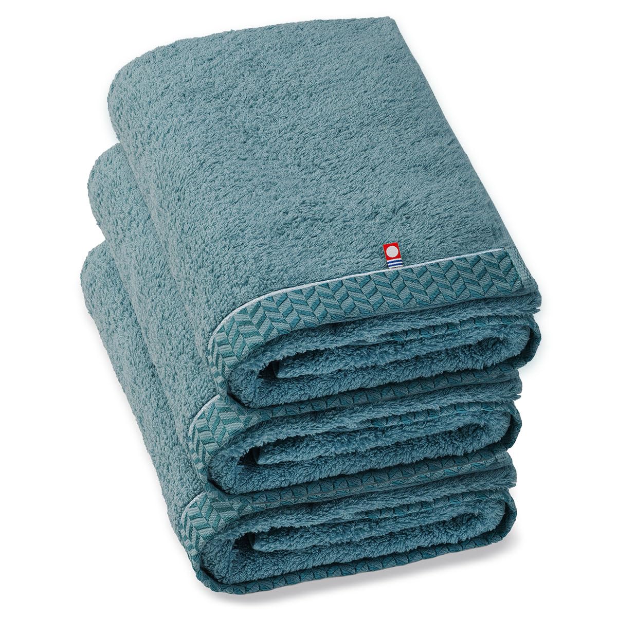 Imabari Bath Towel, 100% Cotton, Super Thick, Long Pile, Loosely Twisted Yarn, Fluffy, Soft, Quick Drying, Instant Absorption, Made in Japan, Gift, Hotel Towel, Set of 3, Navy