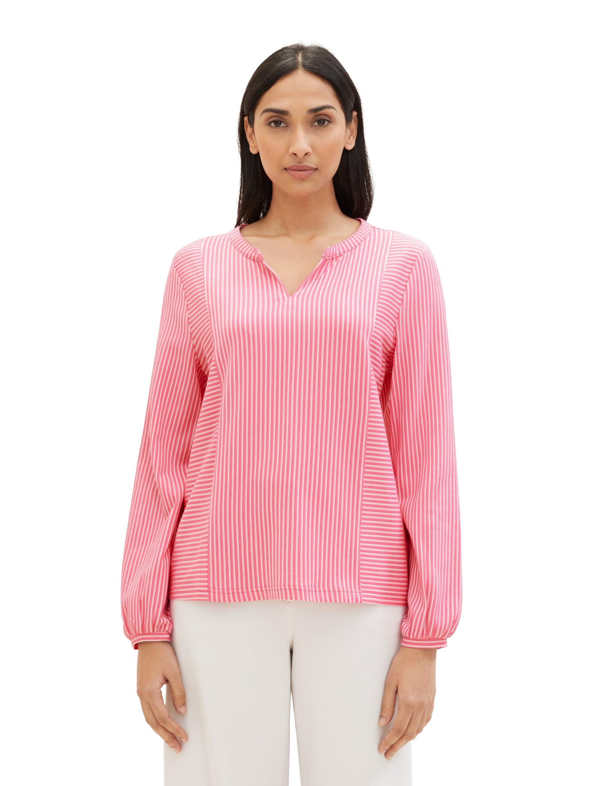 Tom Tailor Damen Basic Bluse mit Streifen