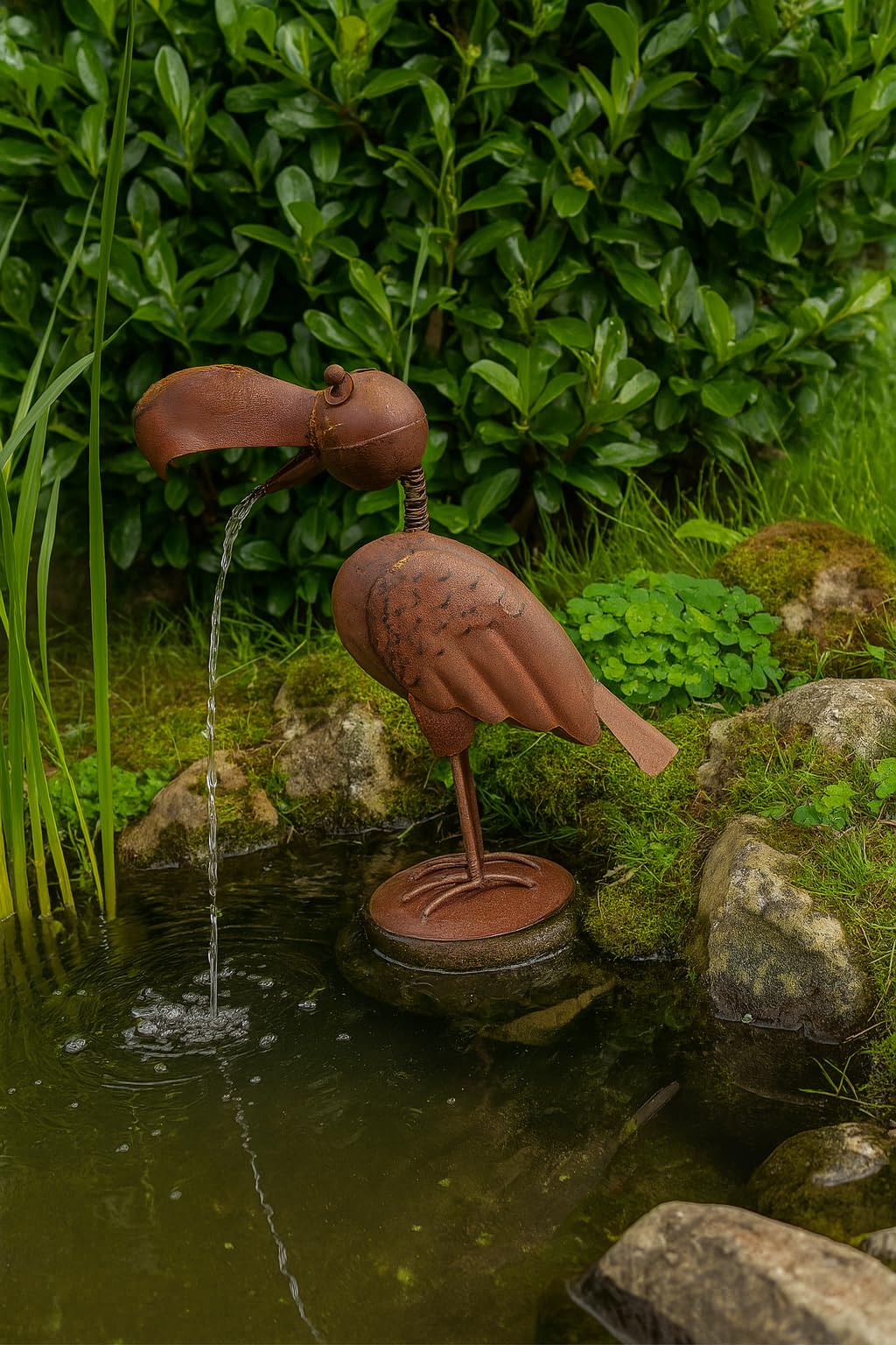 Gargouille corbeau Figurine étang Décoration jardin fontaine extérieure
