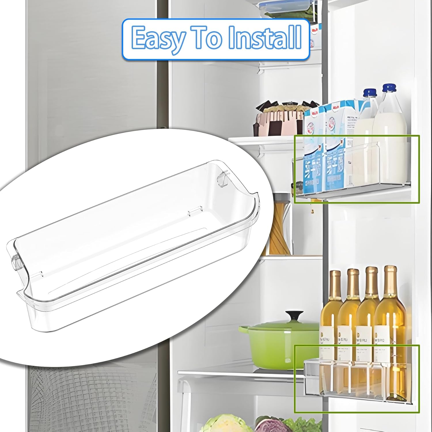 [2 Pack]Upgraded 241505301 Refrigerator Door Bin Shelf,Compatible With Frigidaire、Kenmore、Electrolux,Replace For AP3769131, 241808213, 241505303, 241808214