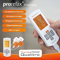 Prorelax TENS/EMS QUATTRO Elektrostimulációs Készülék - Fájdalomcsillapítás, Izomépítés, Masszázs és Hőterápia, 60 Program, 25 Intenzitási S 6