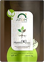ATOM AGROTECH Humic Acid 1 Kg, Humic 98 for Plant, Potassium Humate 98%, Water Soluble, Shiny Flakes for Plants - Plant Growth Enhancer, Soil Conditioner, Improves Plant Root System - 1 kg. pack of 1