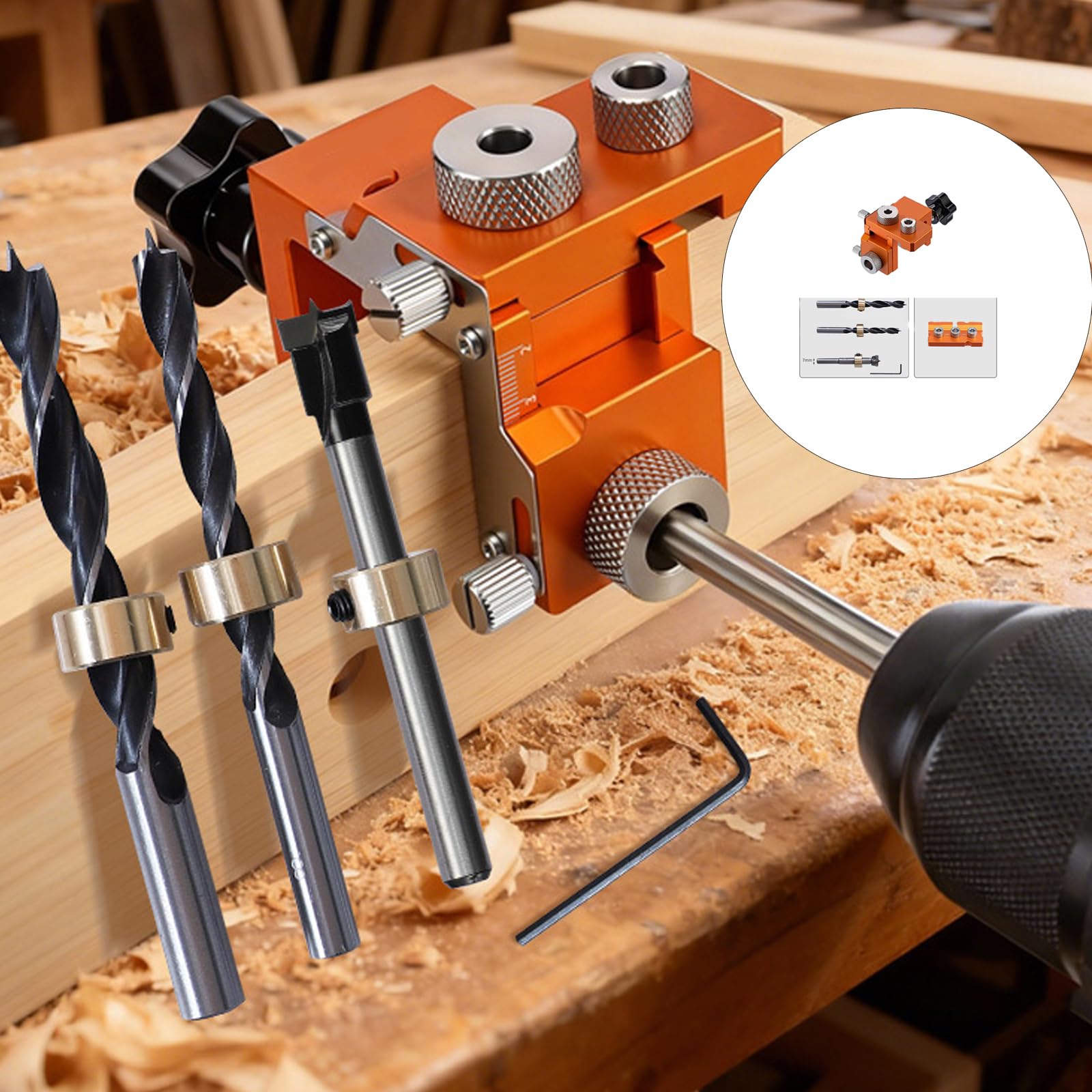 3 en 1 juego de clavijas de guía para agujeros de carpintería de madera, juego de plantillas de perforación ajustables de aluminio, localizador de agujeros para trabajar la madera