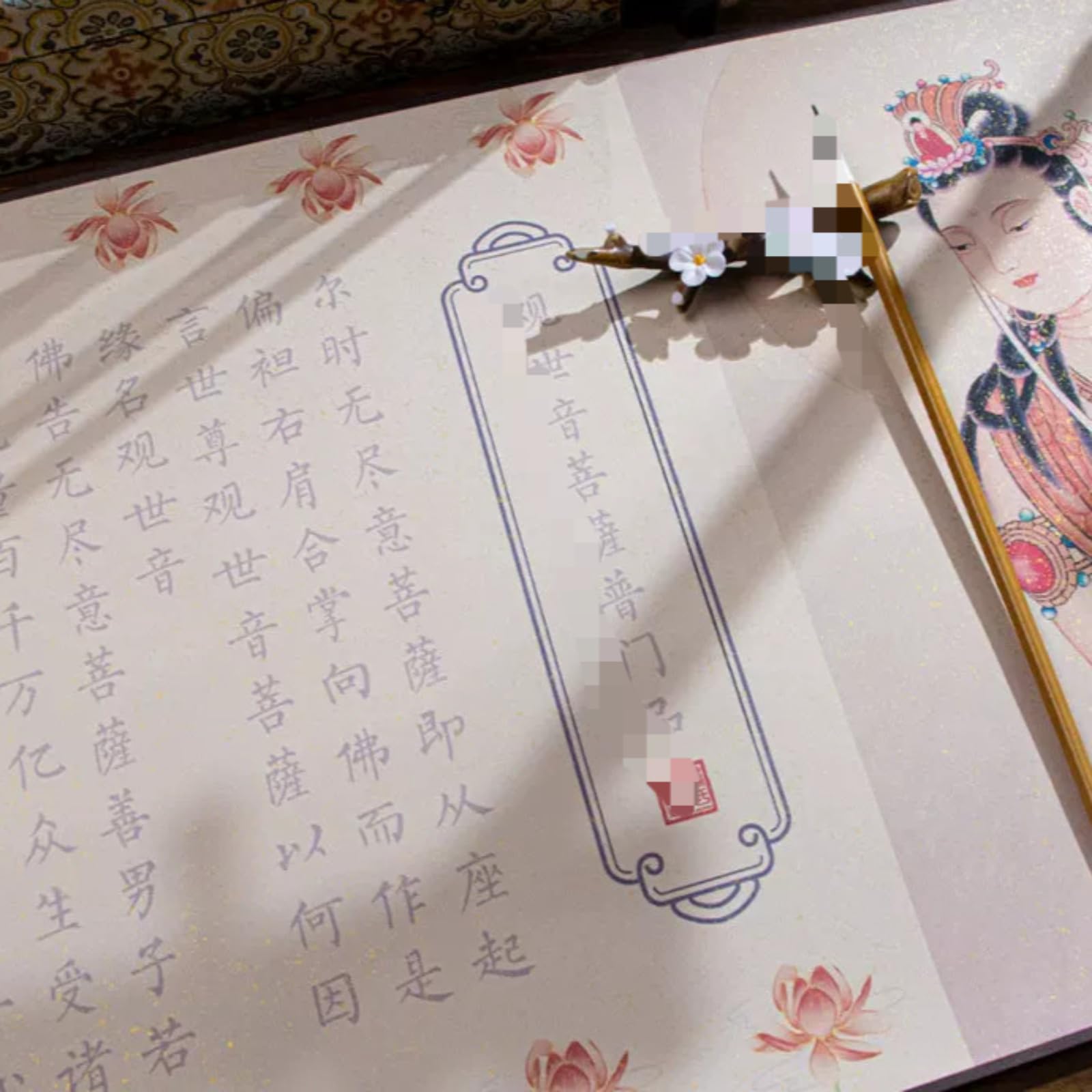 LEEDJUINE Lotus Sutra Long Scroll Copybook Handwritten Buddhist Scriptures Tracing Book