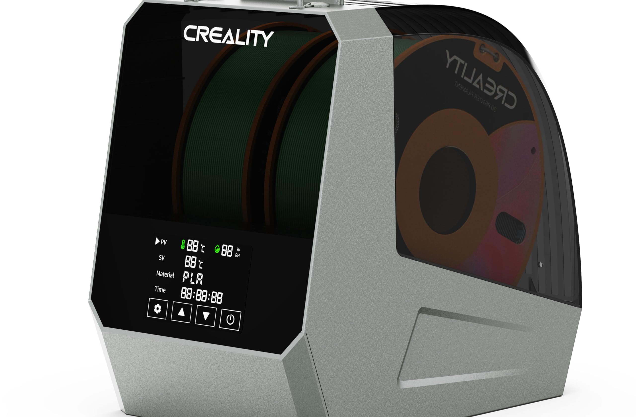 Creality Offizielle Space PI Filament Trockner Plus, 2 Rollen 3D Drucker Filament trocknerbox mit 360° Heißluftheizung, Dehydrator für PLA ABS PETG TPU 1.75/2.85mm