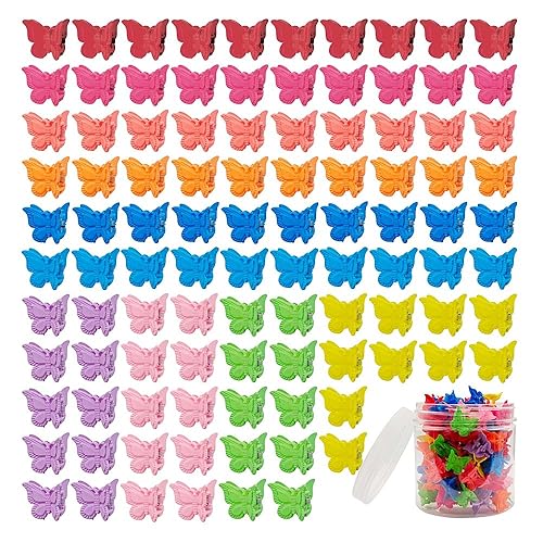 100 pinzas para el cabello de mariposa de colores surtidos, hermosas mini pinzas de mariposa para el cabello, accesorios para el cabello para