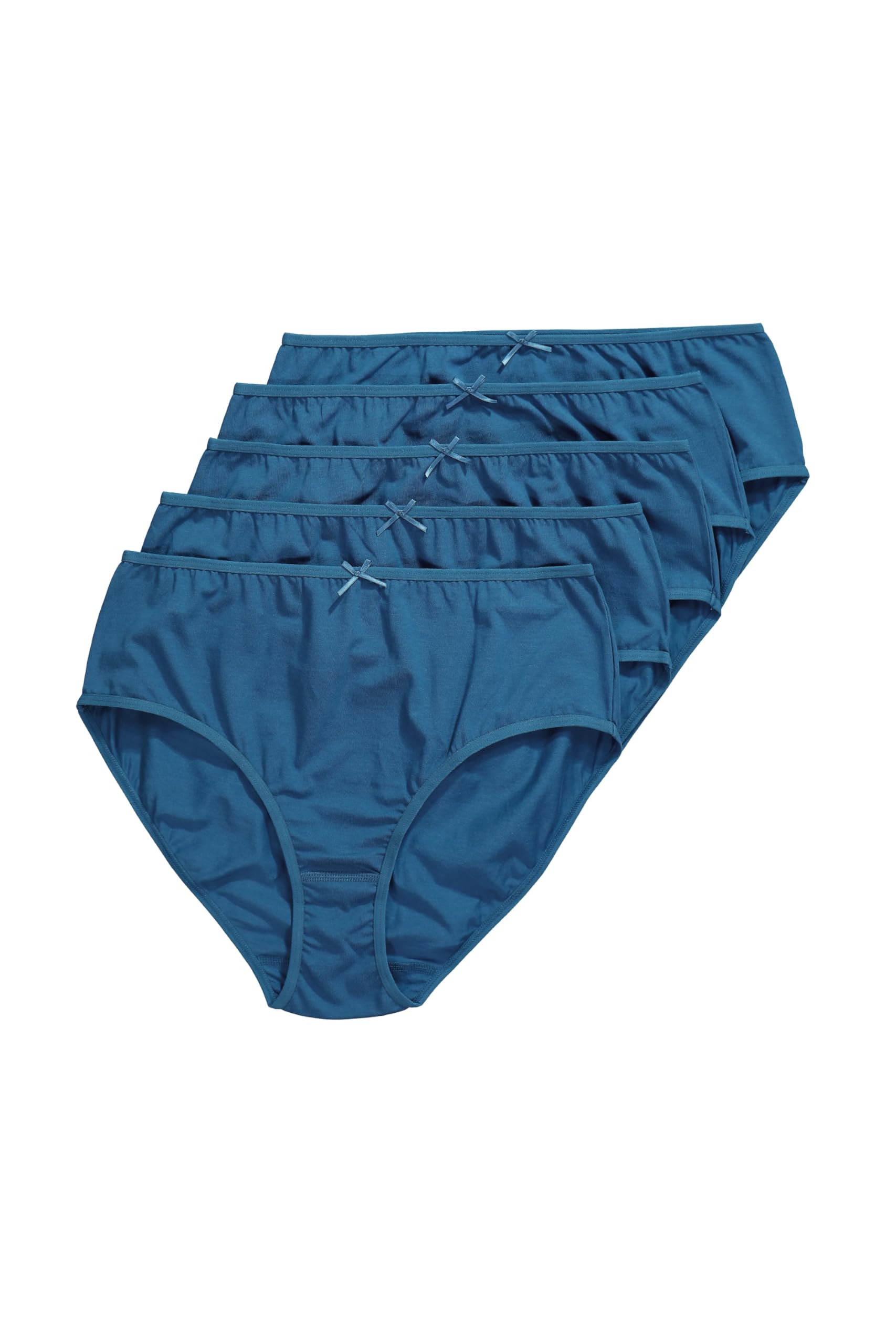 Ulla Popken Damen große Größen Übergrößen Plus Size Midislips, 5er-Pack, einfarbig 710201