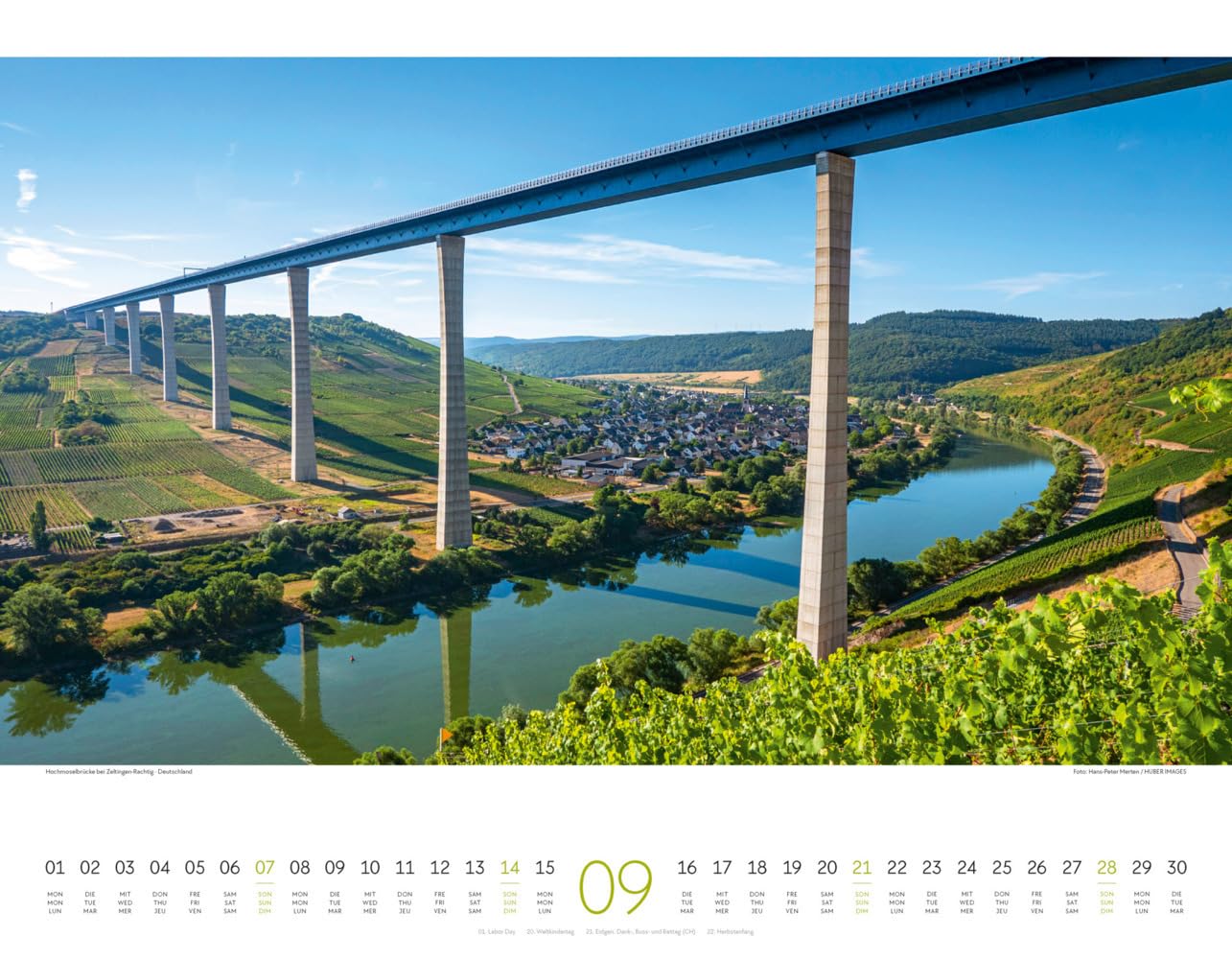 Brücken Kalender 2025, Wandkalender im Querformat (54x42 cm) - Architektur-Kalender