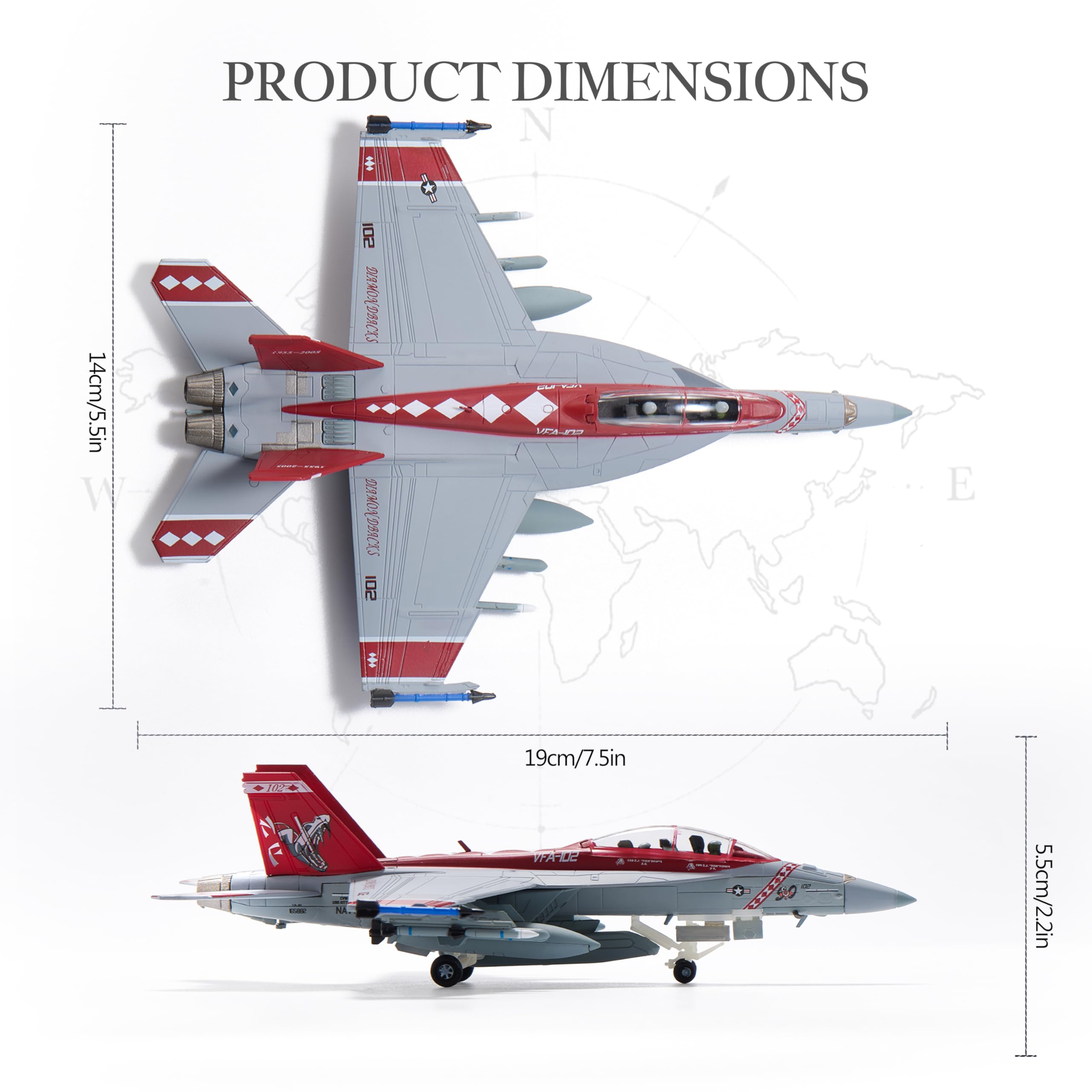 1/100 Scala F-18 Hornet Fighter Aereo Metallo Militare Diecast Modelli di Aerei per Adulti VFA-102