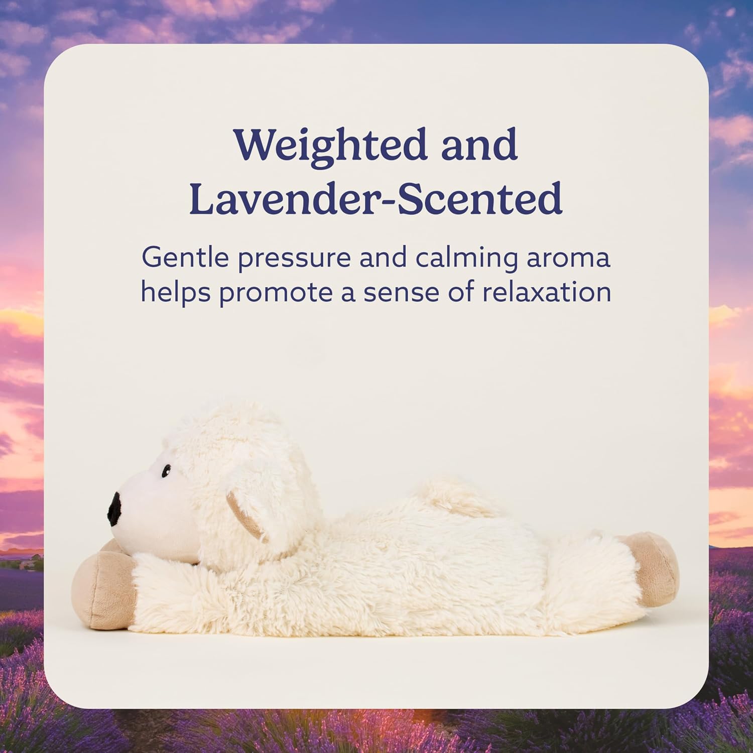 warmies Microwavable & Weighted Stuffed Animals, Laying Sheep - Heated Stuffed Animal Plushie for Warmth & Comfort - Cute Soft Plush Toys for Adults & Children (Boys, Girls, Babies & Toddlers)