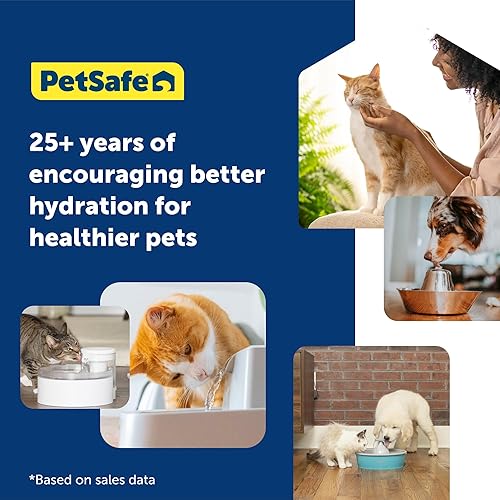 Miniatura 6 de PetSafe Viva - Fuente de agua para gatos (64 onzas1.8 litros), dispensador de agua interior para gatos y perros pequeños, cuenco de acero inoxidable
