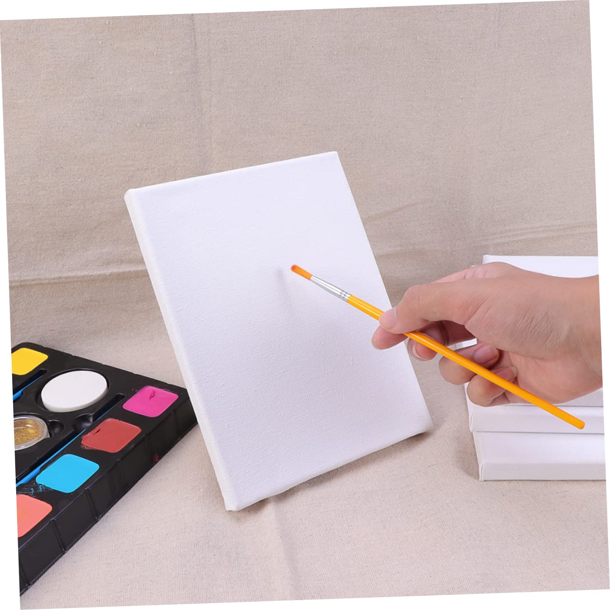 Lurrose Lienzos de Pintura al Óleo 30x40 Cm para Artistas, Algodón 100%, Paquete de 6 Unidades, Marco Estirado para Pintura Diy, Manualidades y Uso Escolar