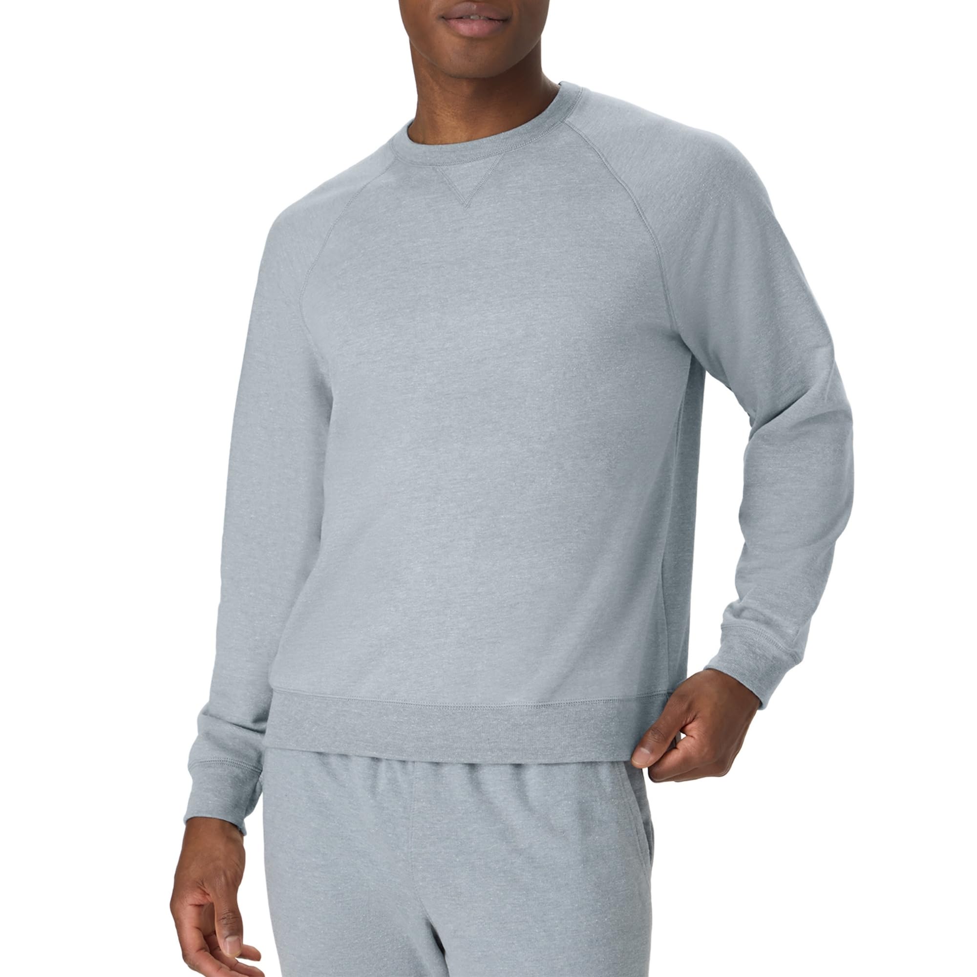 Hanes Men's Crewneck Sweatshirt, Tri-Blend French Terry, Concrete Pe Heather, M