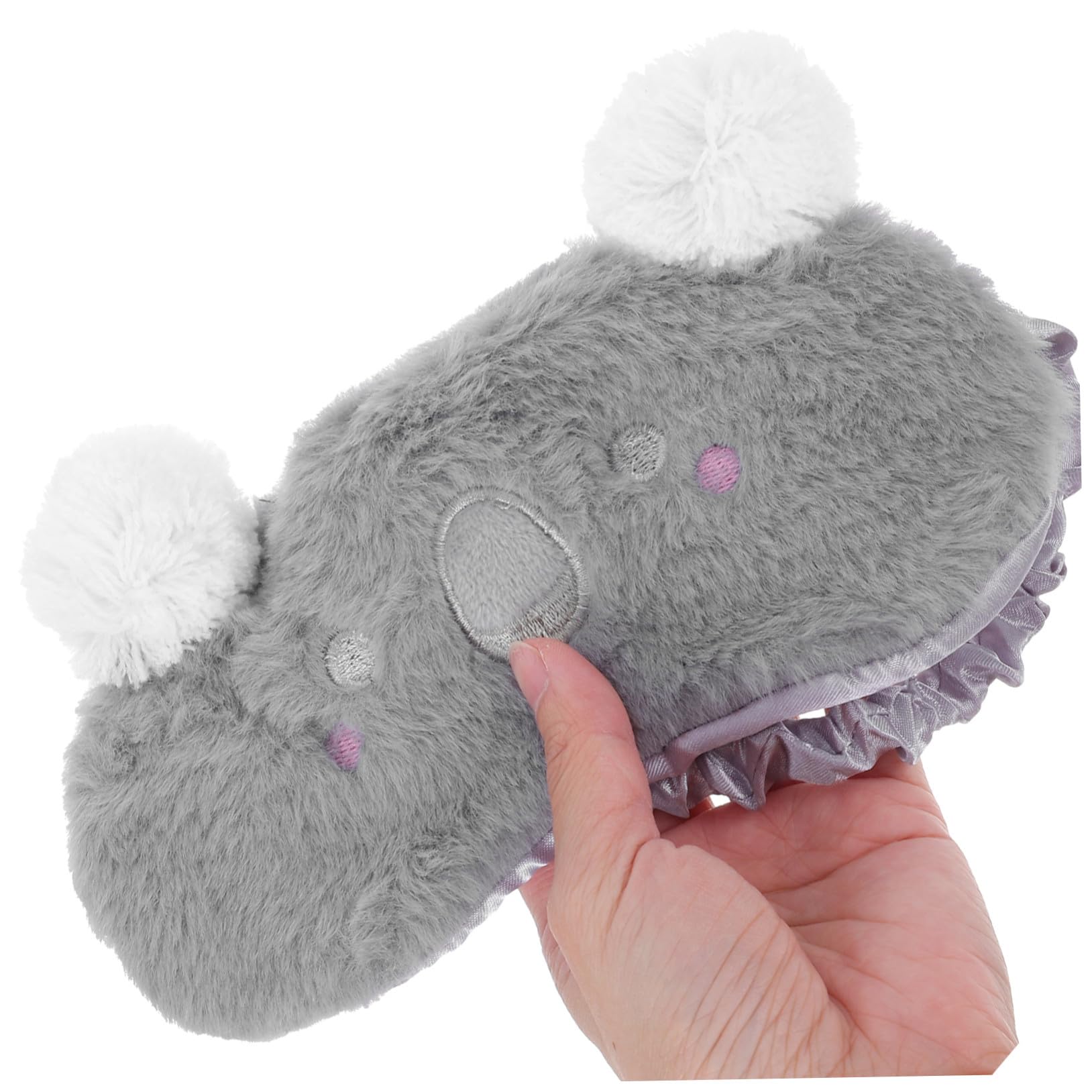 Masque de Sommeil Koala en Peluche Courte, Mignon et Cartoon | Portable et Confortable, Usage Bureau ou Voyage, Forme Compacte pour Adulte Petit