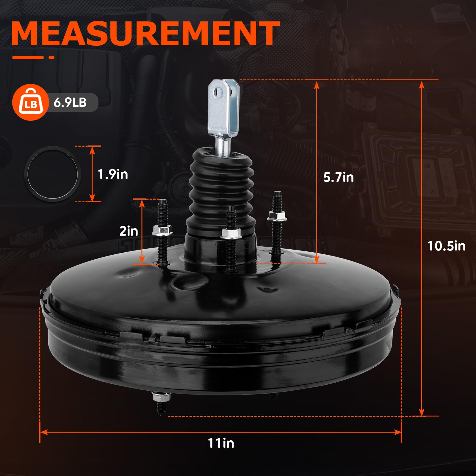 54-74232 Vacuum Power Brake Booster Compatible with 2007-2010 Lincoln MKX, 2007-2010 Ford Edge, 2007-2015 Mazda CX-9 3.5L 3.7L V6 Replace # 7T4Z2005A 8T4Z2005A AT4Z2005A TDY14380ZA TD1143800Z