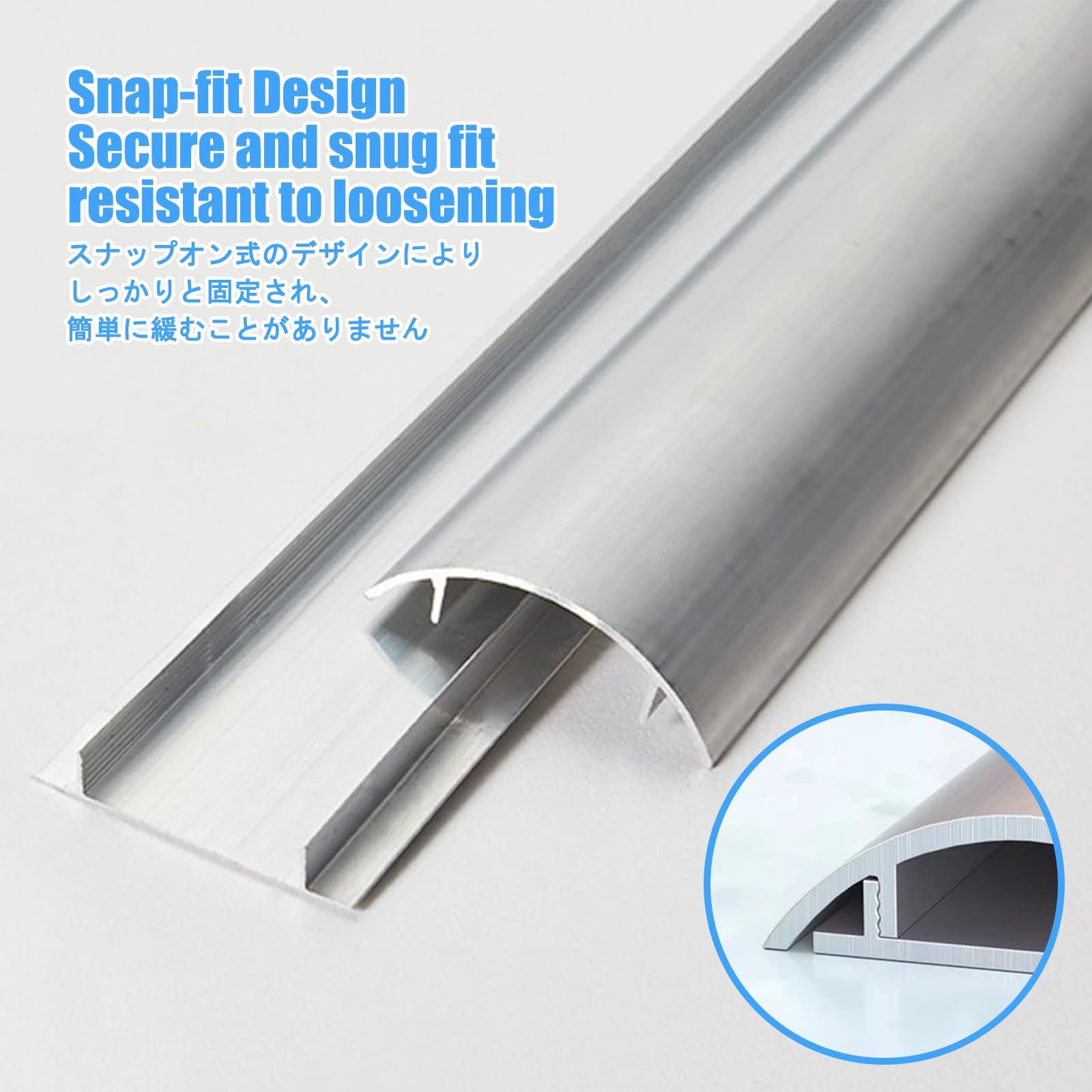 KabelbrüCke Boden, Kabelkanal Aluminium, Boden Kabelkanal Flach, Selbstklebend, Einfache Kabelorganisation und Verdeckung, Geeignet FüR Zuhause und BüRo.(No. 4,3M)