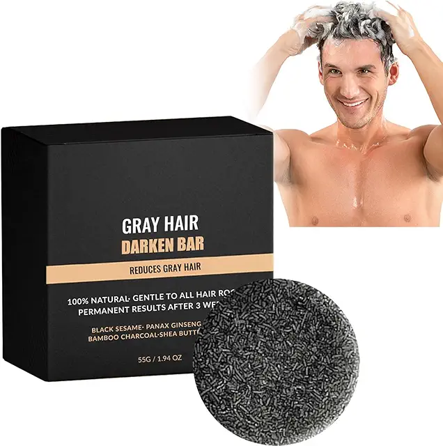 Gray Hair Reverse Shampoo Bar - Natural Darkening for Grey Hair