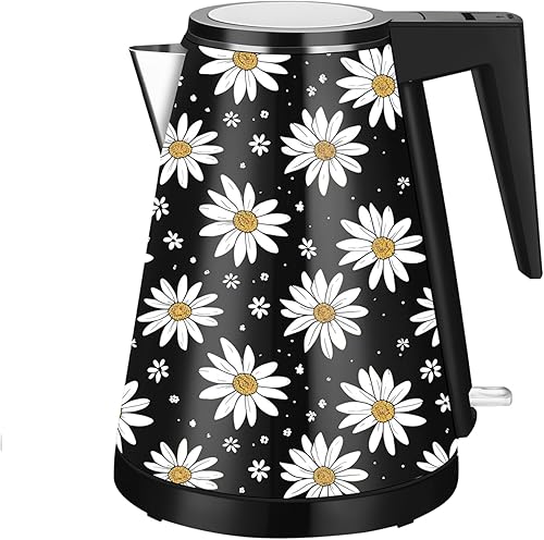 Miniatura 28 de Caldera de agua interior de acero inoxidable de doble pared de 1.2 L, inalámbrica, 1000 W de ebullición rápida con luz LED, cafetera y tetera