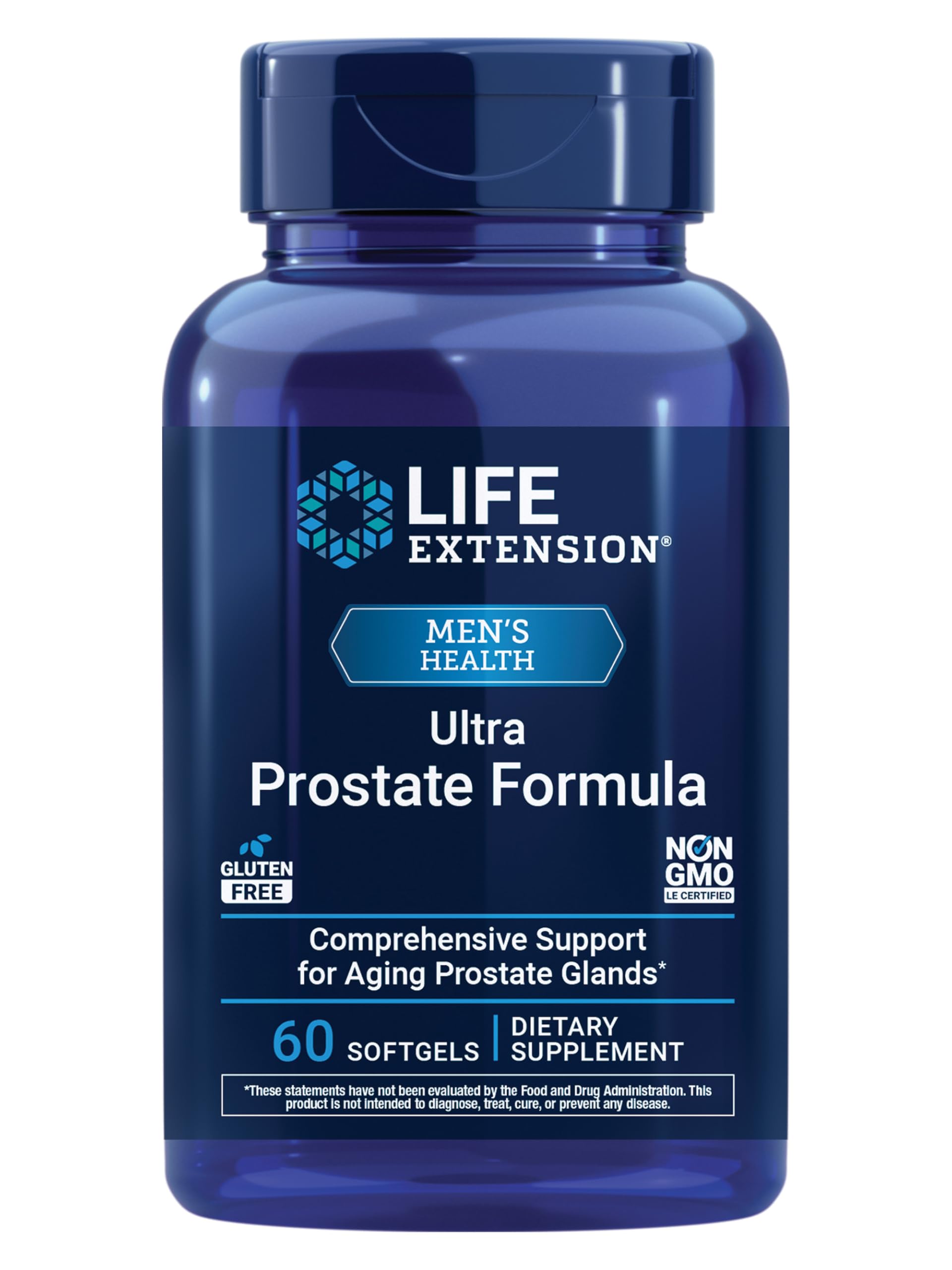 Life Extension Ultra Prostate Formula, Saw Palmetto for Men, pygeum, stinging Nettle Root, lycopene, Prostate Health, Urination Flow, PSA, Non-GMO, Gluten-Free, 60 softgels