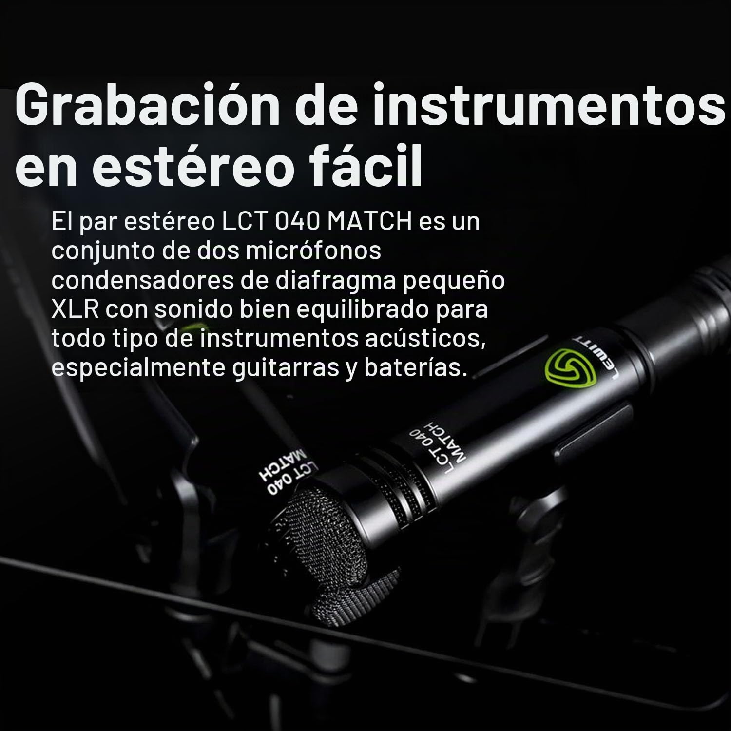 Lewitt LCT 040 Match Par de micrófonos de Condensador, par estéreo emparejado para grabaciones de Instrumentos
