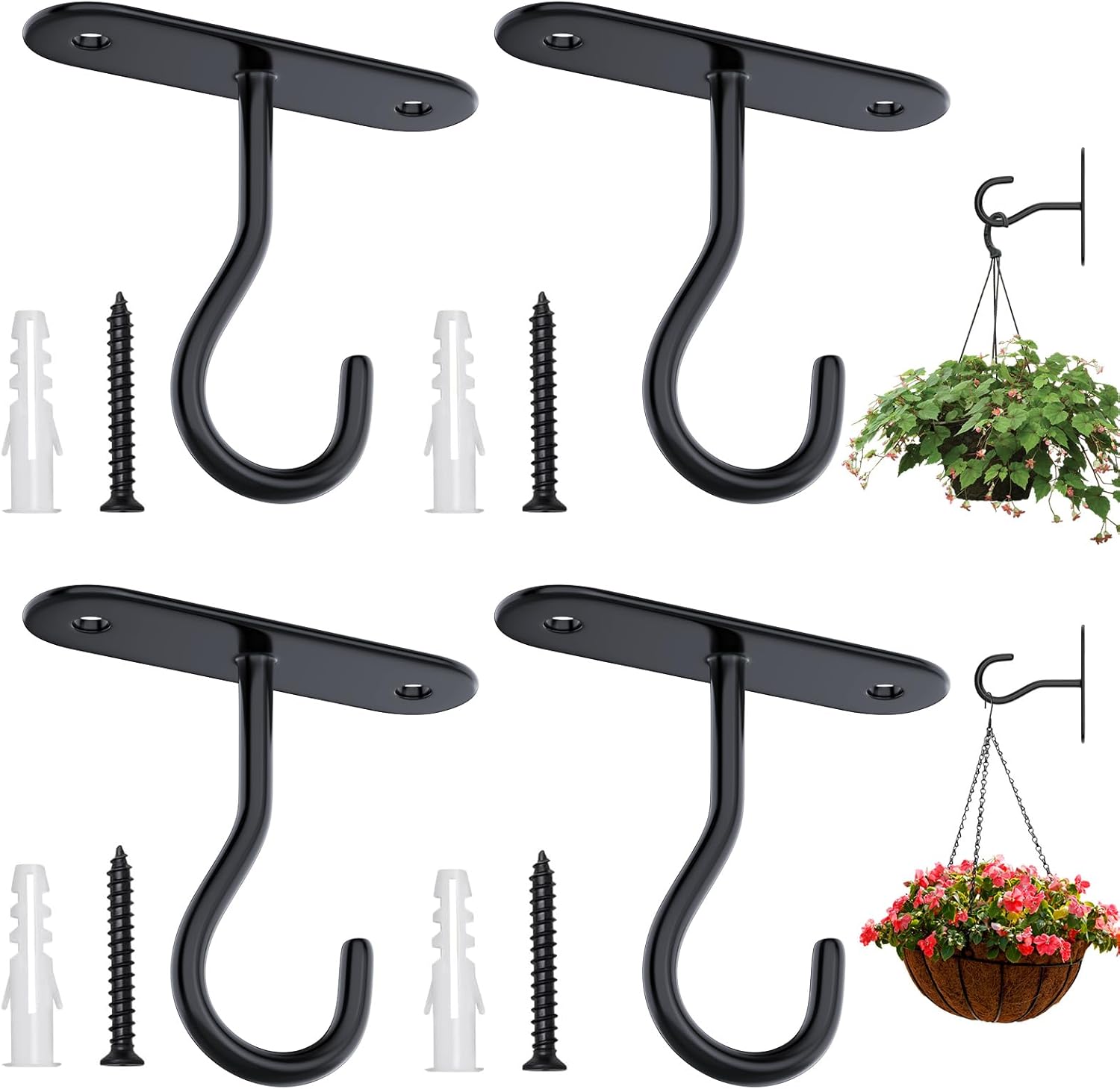 Ceiling Hooks for Hanging Plants 4 Pack,Hanging Plant Hooks