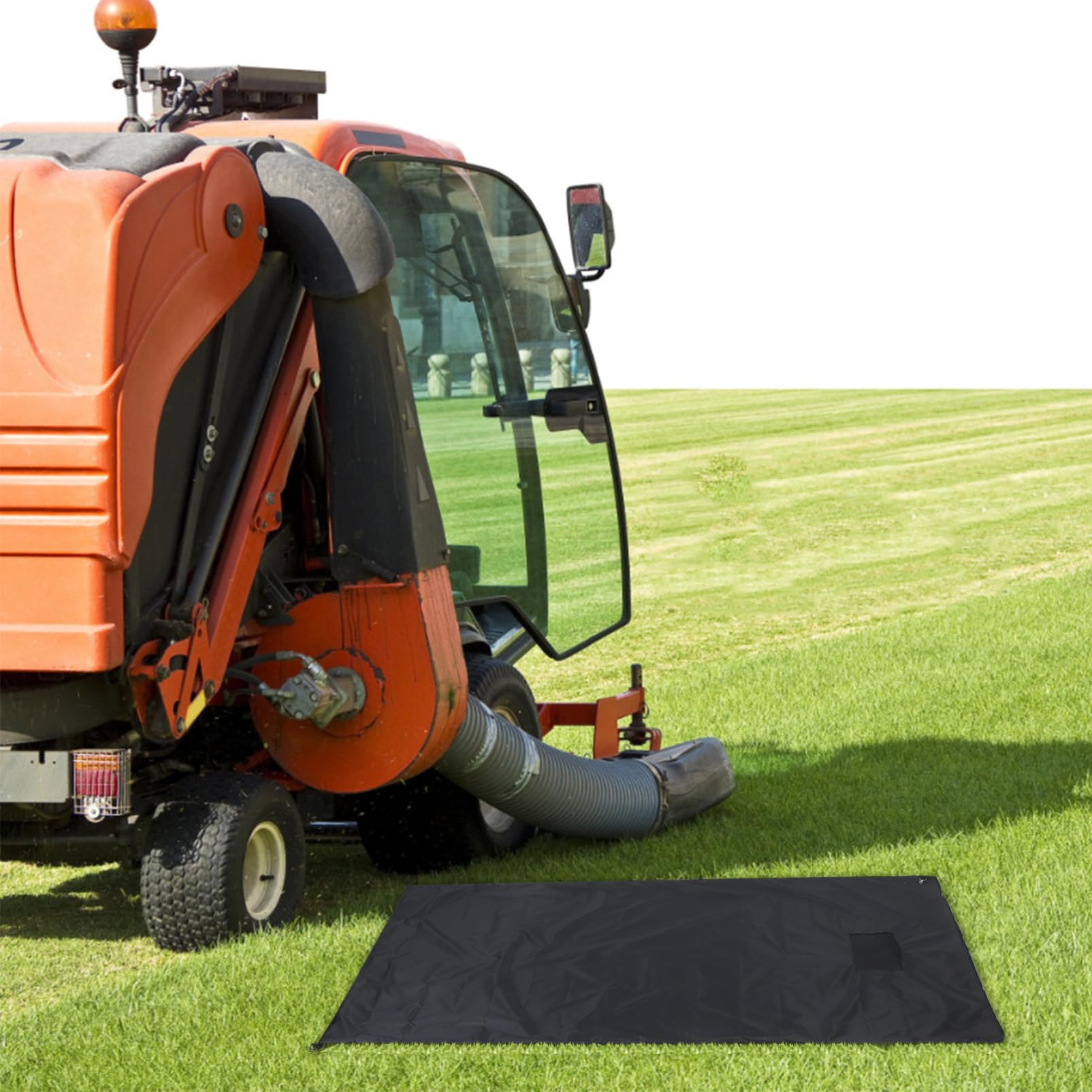 UKCOCO de Rangement pour Tracteur tondeuses à Gazon avec Poubelle Tondeuse à Gazon Outil de Jardinage de déchets de Jardin de Rangement Robustes Black