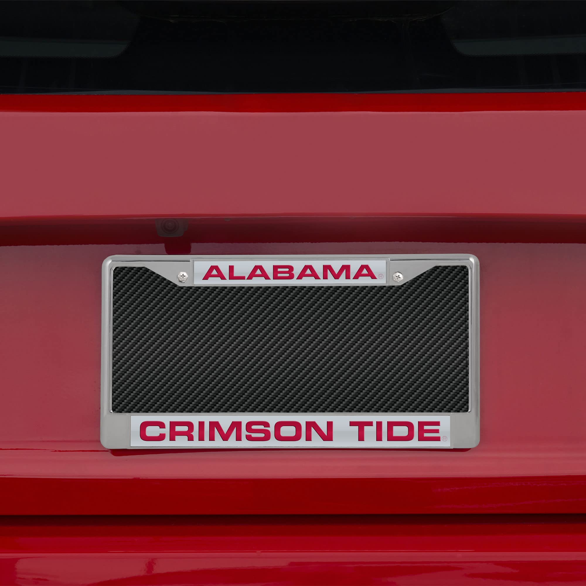 Rico Industries NCAA Alabama Crimson Tide Silver Chrome Laser License Frame 12