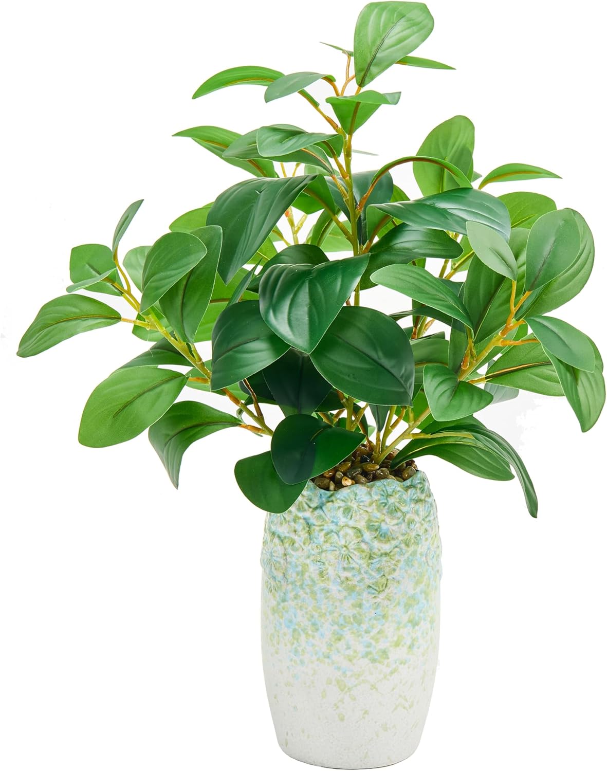 K&Y Realistic Artificial Potted Plants Olive Wild Fern Berry Decor Low Maintenance Faux Greenery Indoor Fake Plants for Home Office Bathroom Kitchen Desk Shelf (Green Flower vase Potted Plant)