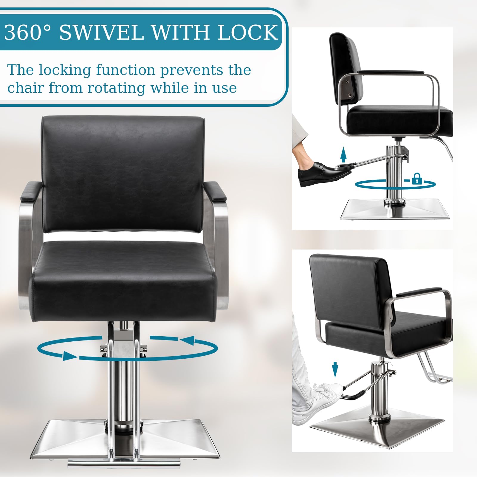 L'aimefois Salon Chair - Comfortable Barber Chair -7 L'aimefois Salon Chair - Comfortable Barber Chair -7
