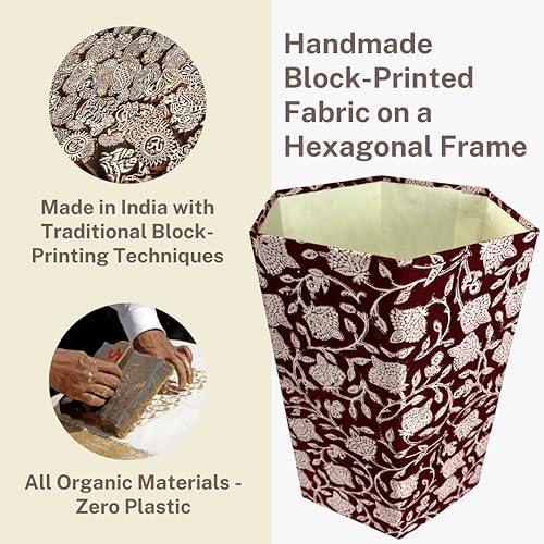 Miniatura 2 de Fern Trail - Cesta de basura de 3.3 galones Pequeño cubo de basura decorativo impreso Sala de estar, dormitorio, baño, ecológico y libre