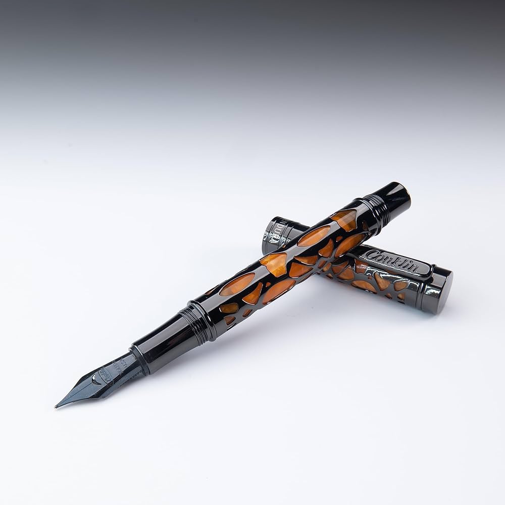 新品コンクリン エンデューラ デコクレスト 万年筆 オレンジ色 Amazon | Conklin Endura Deco Crest 万年筆 オレンジ - S