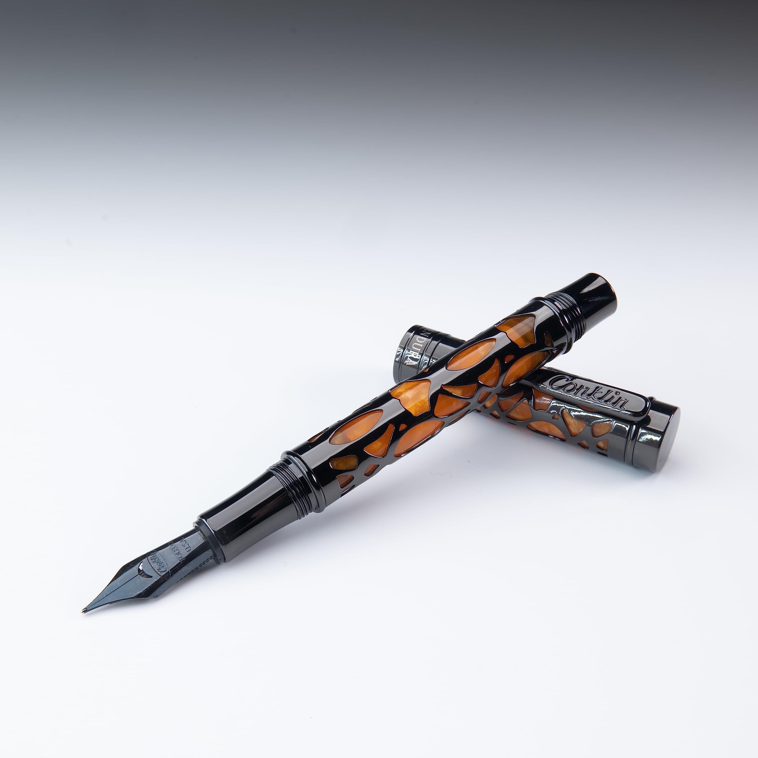 Amazon | Conklin Endura Deco Crest 万年筆 オレンジ 極細