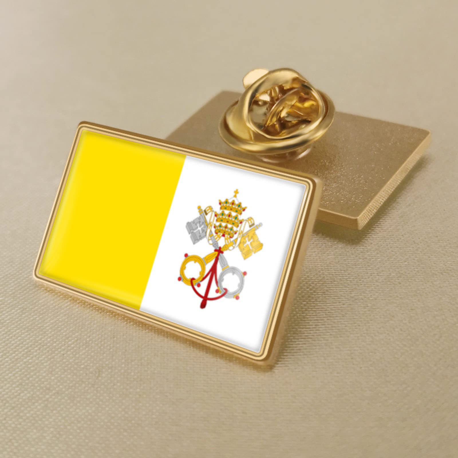 Insignia De Pin De La Bandera Del Vaticano De La Iglesia Amarilla Y Blanca, Insignias De Esmalte Del Pin De La Solapa De La Bandera, Pines De La Bandera Nacional, Pines De Las Insignias Nacionales De