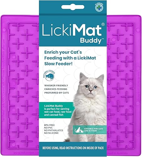 Miniatura 7 de LickiMat Classic Playdate, tapete para lamer con alimentación lenta para gatos, reductor de ansiedad y aburrimiento perfecto para alimentos,
