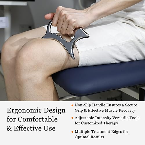 Miniatura 5 de LONGEST Raspador corporal Masaje muscular Cicatriz Movilización IASTM Herramientas Fisioterapia Acero Inoxidable Gua Sha Set de Regalo Ideal para