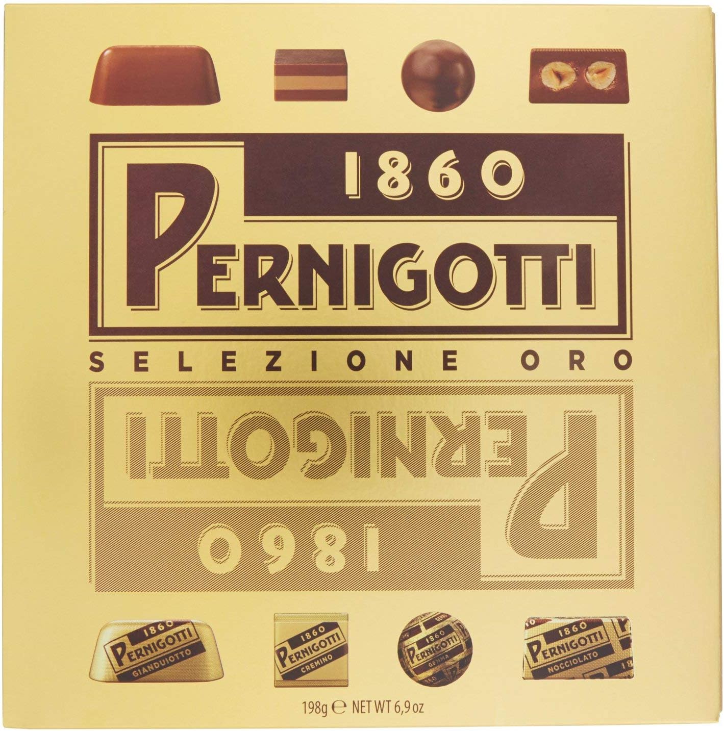Pernigotti Assorted Gold Selection Pralines in Gift Box, 198 g