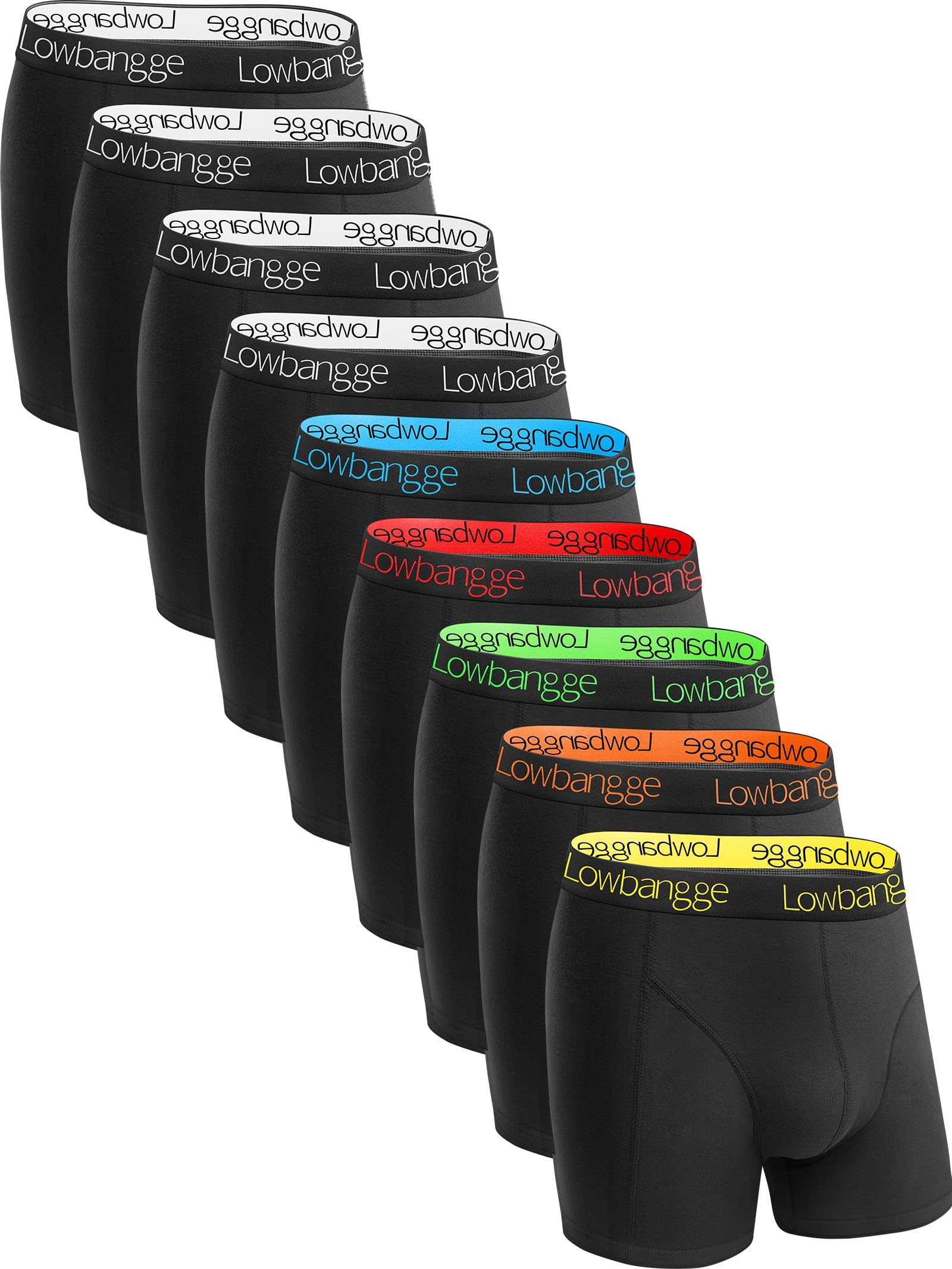 Lowbangge Boxershorts Herren 9er Pack, Unterhosen Männer Baumwolle, Mit 3D-Schnitt, Hoher Komfort&Atmungsaktiv, Ohne Aufrollen, Enge im Schritt vermeiden