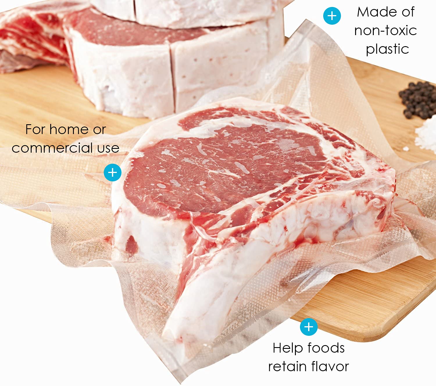 Buy Houseables Vacuum Sealer Bags, Sous Vide Rolls, Two (2), Combo, 8