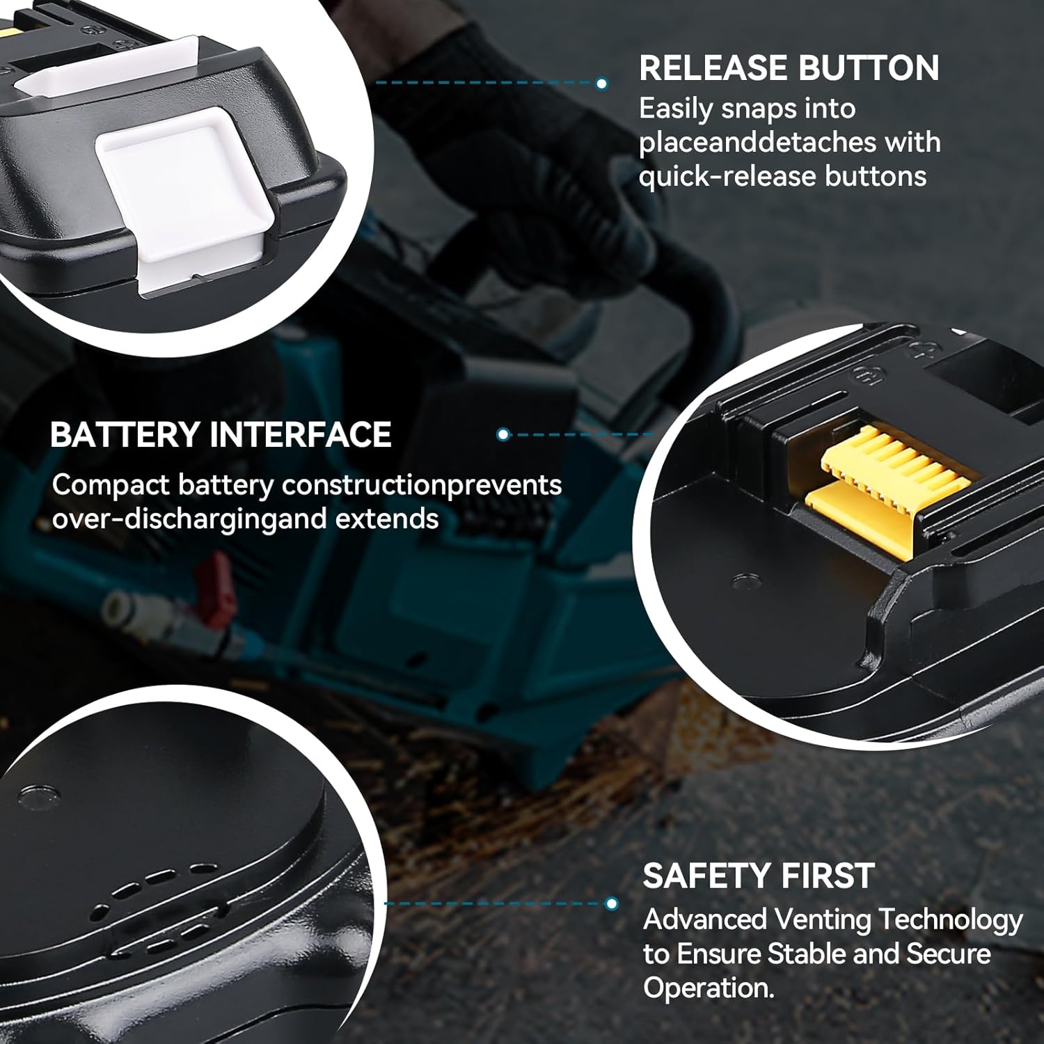 2-Pack 3.0Ah BL1815 Battery Replacement for Makita 18V Lithium ion Battery Compatible with BL1815 BL1820 BL1830 BL1840 BL1850 Battery for 18V Cordless Power Tools