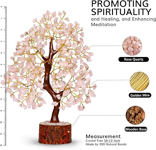 Miniatura 2 de Árbol de cuarzo rosa, piedras de chakras, cristales de reiki y piedras curativas, piedras preciosas y cristales, árbol de cuarzo, regalos