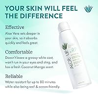 Vista 2 de Aloe Up Protector solar blanco en aerosol continuo SPF 30 – Protector solar suave en aerosol facial con aloe, spray protector solar facial no graso
